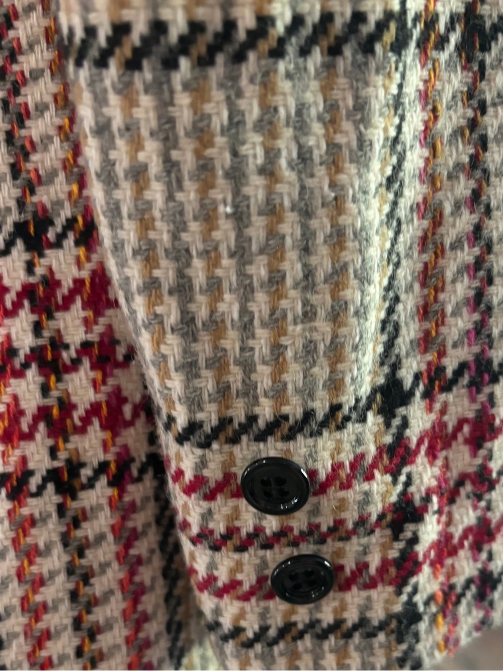 Vintage 70s Leo Narducci Ambiance Tweed Plaid Belted Jacket Size 14 - Picture 6 of 13